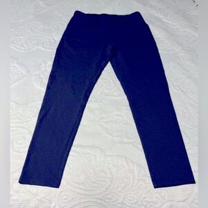 Black Elastic Waist Full-Length Leggings navy